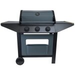 Cookingbox - barbecue gaz 10, 5kw 3 bruleurs gril et plancha fonte emaillee sur chari cook in garden ...