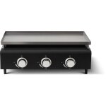 Plancha a gaz - cooking box - cuenca - 3 feux avec housse - 65 x 50 x 23 cm - noir