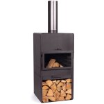 Cookking - chemine d'extrieur vento, four intgr, acier brut 111501