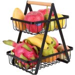 Corbeille � fruits � 2 niveaux, support � fruits amovible, convient pour placer des fruits, des g�teaux, ...