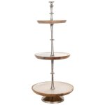 Signes grimalt - corbeille � fruits 3 niveaux de bois bo�tes et plateaux coupe � fruits en argent - 77x33x33cm ...