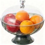 Corbeille � fruits avec couvercle et �gouttoir - bol � fruits en plastique avec pied pour d�coration ...