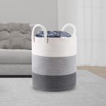 Corbeille � linge panier � linge en coton tiss� panier de rangement 40l boho corbeille a linge de qualit� ...