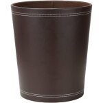 Corbeille � papier en cuir pour bureau, salle de bains, cuisine � coucher et l'h�tel (rond - marron)