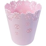 Corbeille � papier en forme de fleur creuse en plastique non couverte (s ? rose)