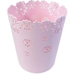 Corbeille � papier en forme de fleur creuse en plastique non couverte (s ? rose)