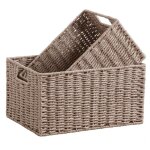 Aubry gaspard - corbeilles de rangement en papier cord taupe