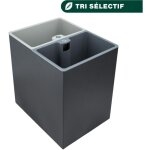 Jvd - corbeille tri rectangulaire 2 bacs - matriel professionnel