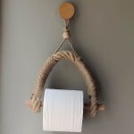 Corde de chanvre sans trou, vintage porte - rouleau de papier toilette, porte - papier toilette noir ...