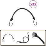 Cordes lastiques avec bandes rflchissantes et crochets 25pcs - corde elastique - cordage elastique ...
