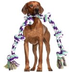 Corde de jouet chien indestructible 105cm grand 6 - n?uds corde chien 100% coton jouets � m�cher chiens ...