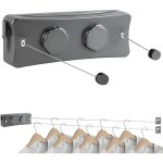 Corde � linge r�tractable, 5. 1m acier inoxydable fil a linge, double fil a linge ext�rieur retractable, ...