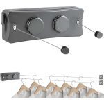 Corde  linge rtractable, 5. 1m acier inoxydable fil a linge, double fil a linge extrieur retractable, ...