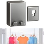 Corde � linge r�tractable pour balcon, 4. 2m acier inoxydable fil � linge r�tractable ext�rieur int�rieur ...