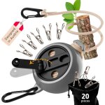 Aiperq ? corde � linge r�tractable 8m ? manivelle d�pliable pour enroulement facile ? capacit� 50kg ? ...