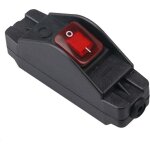 Cordon en ligne � bouton ip65, interrupteur �tanche, interrupteur marche / arr�t noir 30 a 220 v