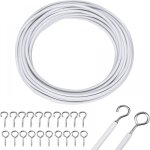 Cordon de rideau blanc de 10 m cordon de rideau avec crochet et ?illet de rideau cordon de rideau pour ...