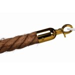 Cordon de s�paration pour potelet de tapis rouge - corde de bateau torsad�e - fermeture en laiton