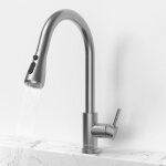 Robinet de cuisine coree mitigeur cuisine col de cygne brossée douchette extractible rotatif à 360° Évier ... Robinet de cuisine coree mitigeur cuisine col de cygne brossée douchette extractible rotatif à 360° Évier ...