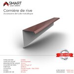 Cornire de rive - bac acier - tle de couverture - toiture - coloris rouge oxyde ral 3009 l=2m, paisseur ...