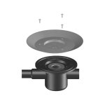 Corps de siphon de sol dn50 horizontal avec entr�e dn40 / 50 et avec protection de site profonde pr�mont�e ...