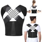 Correcteur de posture dos redresse pour homme et femme - ceinture dorsale ajustable - noir - adulte - ...