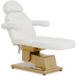 Cosmetic lounger électriquement - 200 kg - blanc / doré - chauffé - 3 moteurs physa s Cosmetic lounger électriquement - 200 kg - blanc / doré - chauffé - 3 moteurs physa s