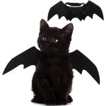 Costume d'animal de compagnie en peluche courte avec ailes de chauve - souris et velcro noir, 41 x 16 ...