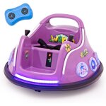 Costway - 12v auto tamponneuse lectrique enfants avec tlcommande 2, 4g, voiture tournante bb 360avec ...