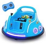 Costway 12v auto tamponneuse lectrique enfants avec tlcommande 2, 4g, voiture tournante bb 360avec ...
