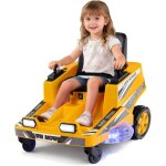 Costway 12v voiture �lectrique enfants avec fonction de tonte, tondeuse autoport�e �lectrique enfant ...