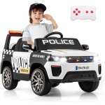 Costway 12v voiture lectrique enfant avec tlcommande 2, 4g, voiture 4x4 de police lectrique enfant ...