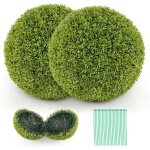 Costway - 2 boules de buis artificielles 50 cm rsistantes aux uv, plantes en boules de faux sphres ...