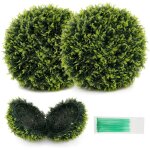 Costway - 2 boules de buis artificielles 50 cm résistantes aux uv, plantes en boules de faux topiaire ... Costway - 2 boules de buis artificielles 50 cm résistantes aux uv, plantes en boules de faux topiaire ...