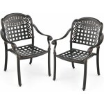 Costway - lot de 2 chaises de jardin en fonte d'aluminium, chaises de biatro avec accoudoirs, chaise ... Costway - lot de 2 chaises de jardin en fonte d'aluminium, chaises de biatro avec accoudoirs, chaise ...