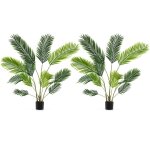 Lot de 2 palmiers areca artificiels, 90 cm faux arbre tropical en pot de p�pini�re, plante artificielle ...