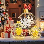 Costway lot de 3 boules lumineuses, décoration noël extérieur intérieur, 732 lumières led, 20 attaches ... Costway lot de 3 boules lumineuses, décoration noël extérieur intérieur, 732 lumières led, 20 attaches ...