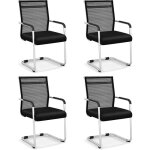 Costway lot de 4 chaises de salles de runion empilables, chaises visiteur ergonomique, chaises de rception, ...