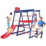 Costway - 7 en 1 aire de jeux en m�tal avec toboggan & panier de basketball, jouet d'escalade montessori ...