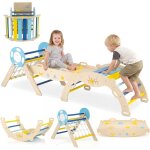 Costway 8 en 1 triangle descalade enfant pliable sur th�me maritime avec rampe & �chelle de corde, arche ...