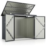 Costway abri de jardin en m�tal 1, 5 m�, cabane jardin exterieur en acier galvanis� avec loquet, toit ...