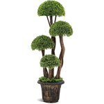 Costway - arbre artificiel en cdre 90 cm avec 4 boules de cdre, faux cyprs topiaire avec tronc en ...