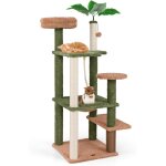 Costway ? arbre � chat cactus 152 cm ? 6 �tages, 4 plateformes, 1 hamac ? poteaux en sisal, brosse d'entretien ...