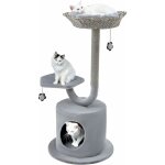 Costway - arbre  chat avec cadre en mtal courb, tour  chat de 106 cm avec 2 perchoirs peluchs et ...