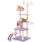Costway - arbre  chat mignon de 158 cm, centre d'activit multicouche avec hamac, panier et condo, tour ...