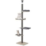Costway arbre a chat plafond, 236 - 271 cm hauteur r�glable, arbre � chat xxl, 3 plateformes, �9 cm poteaux ...