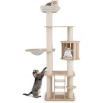Costway arbre � chat xxl 185 cm, 3 plateformes, capsule, condo, �chelle � 3 marches, � 11 cm poteaux ...