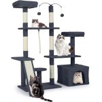 Costway arbre � chat xxl rotatif 136 cm, condo, planche et poteaux � griffer en sisal, 7 plateformes, ...
