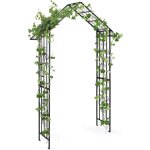 Costway - arche de jardin moderne en m�tal pour plantes grimpantes, treillis de jardin ext�rieur avec ...