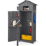 Costway armoire de jardin bois, abri de jardin bois, 3 �tag�res amovibles, porte avec loquet, tablette ...